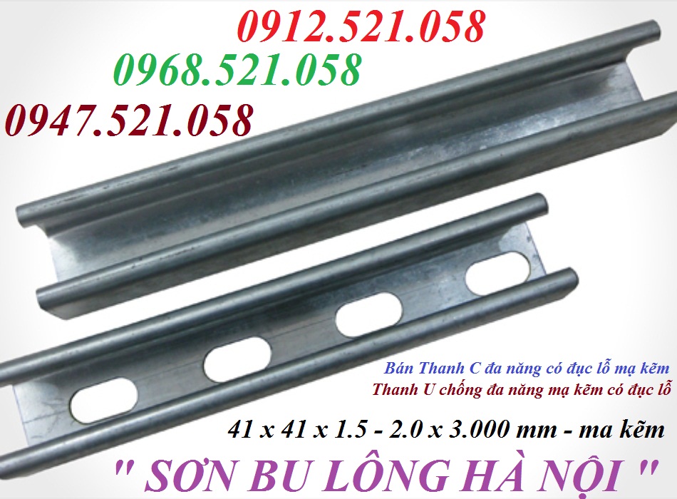 Thanh U lỗ đa năng 41x41x3 mét mạ kẽm 0913.521.058 bán Unistrut 21x21x3.000, C - Chanel, kẹp P treo ống gió hà nội rẻ | BigBuy360 - bigbuy360.vn